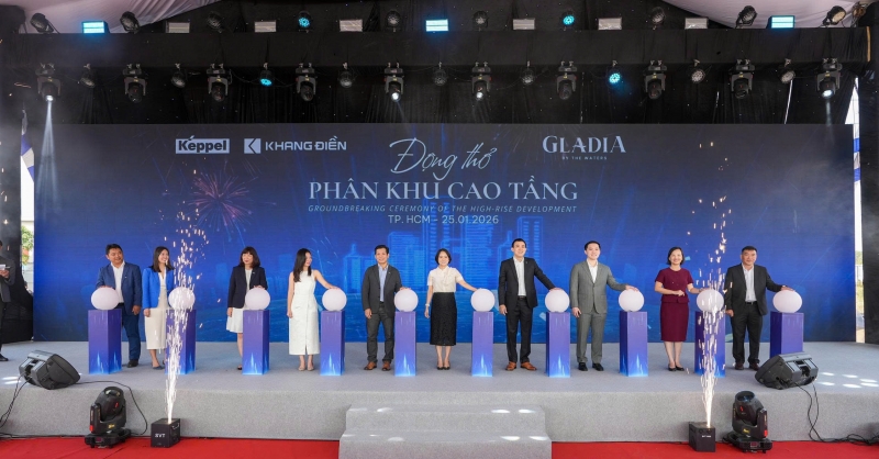 Khang Điền (KDH) bàn giao sổ hồng khu thấp tầng Gladia by the Waters, động thổ phân khu cao tầng, mục tiêu lợi nhuận tăng gấp đôi trong năm 2026.