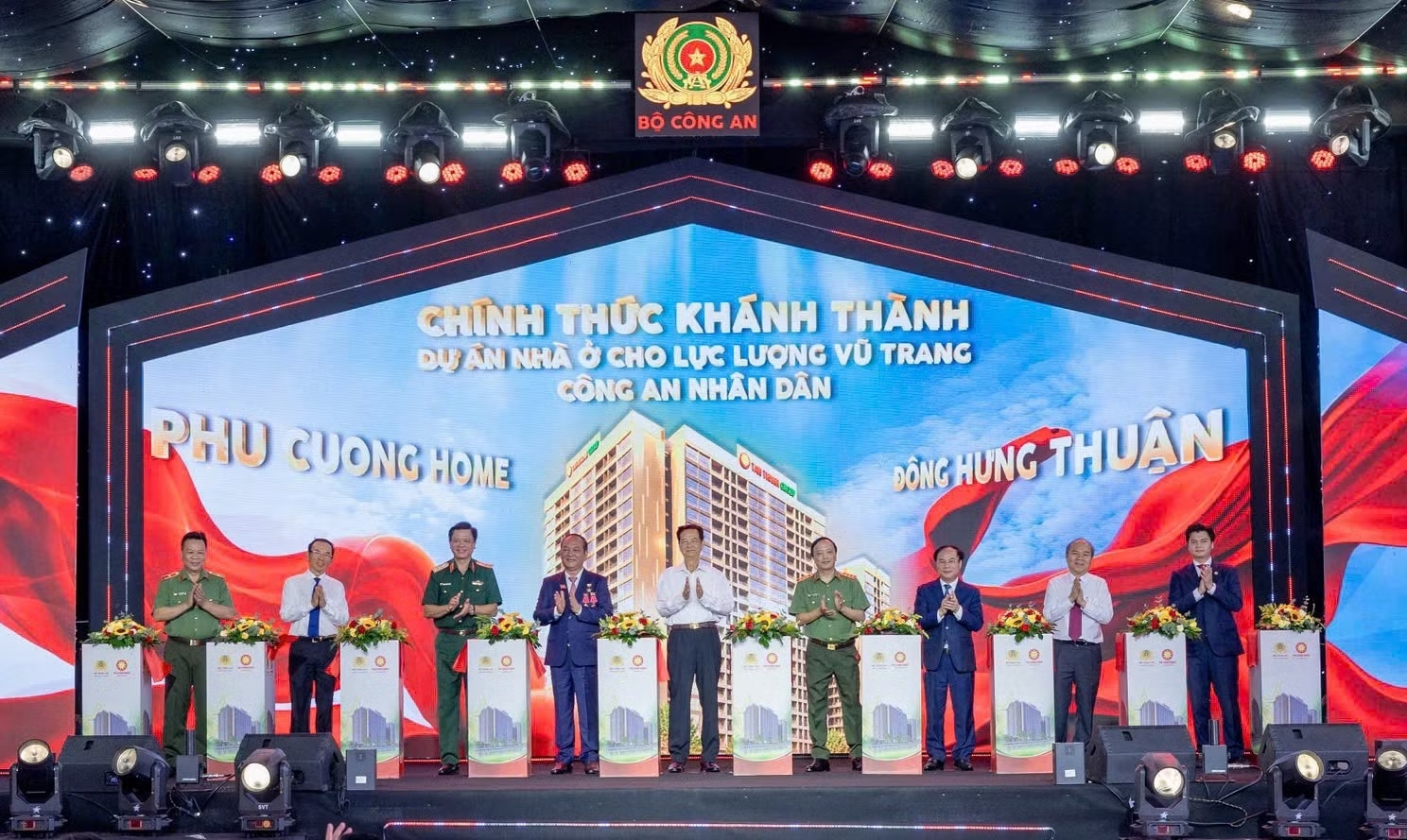 Lễ khánh thành dự án nhà ở cho lực lượng vũ trang công an nhận dân Phu Cuong Home Đông Hưng Thuận