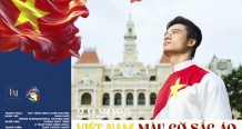 Nam Vương Minh Khắc diện áo dài của NTK Trần Minh mừng Quốc Khánh 2/9