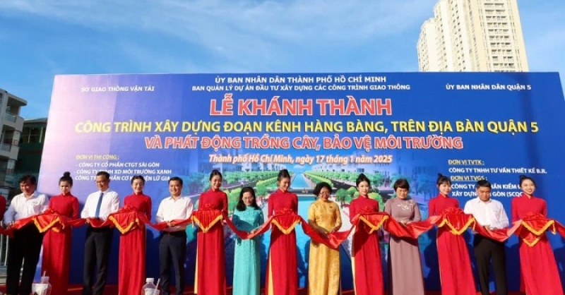 Tp.HCM Khánh thành công trình xây dựng đoạn kênh Hàng Bàng trên địa bàn Quận 5