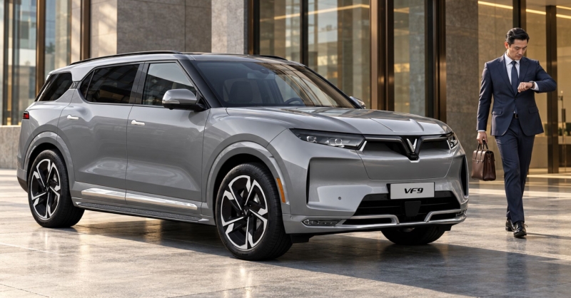 VinFast VF 9 – SUV 402 mã lực giúp doanh nhân tận hưởng chuyến đi êm ái