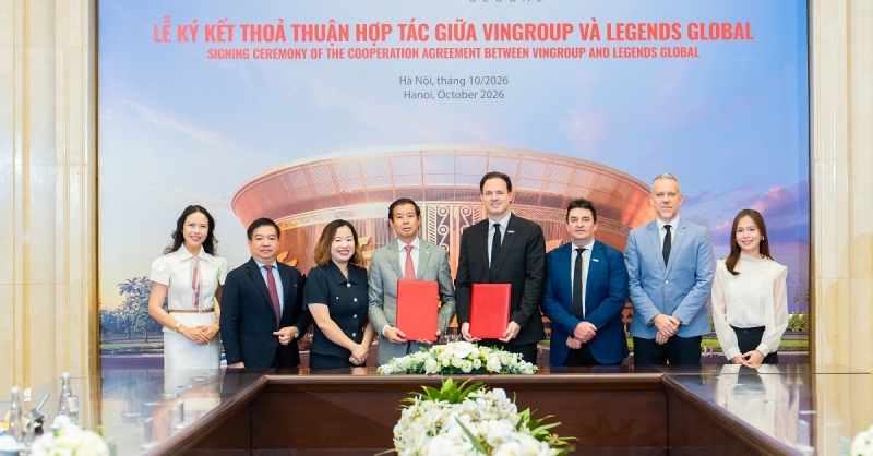 VINGROUP VÀ LEGENDS GLOBAL công bố quan hệ đối tác chiến lược về sân vận động VINFAST - TRỐNG ĐỒNG